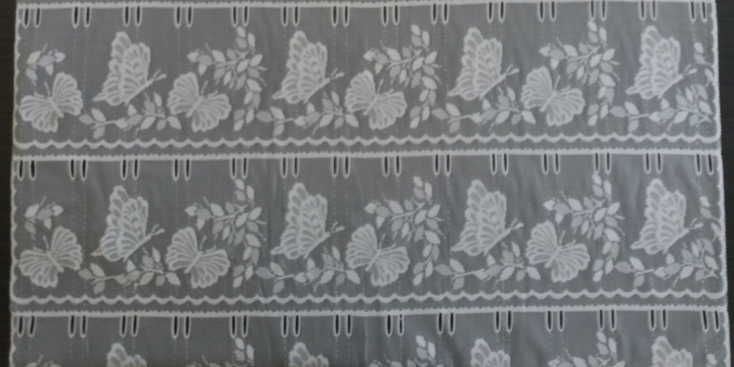 Rideau voilage blanc motif Papillone