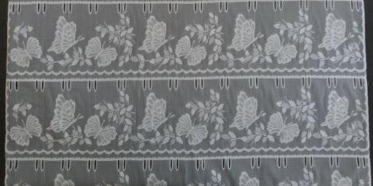 Rideau voilage blanc motif Papillone