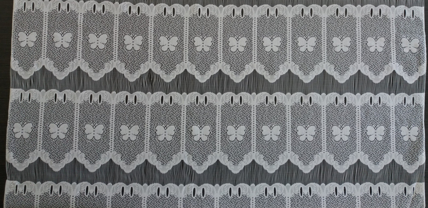 Rideau voilage blanc motif Petits papillons