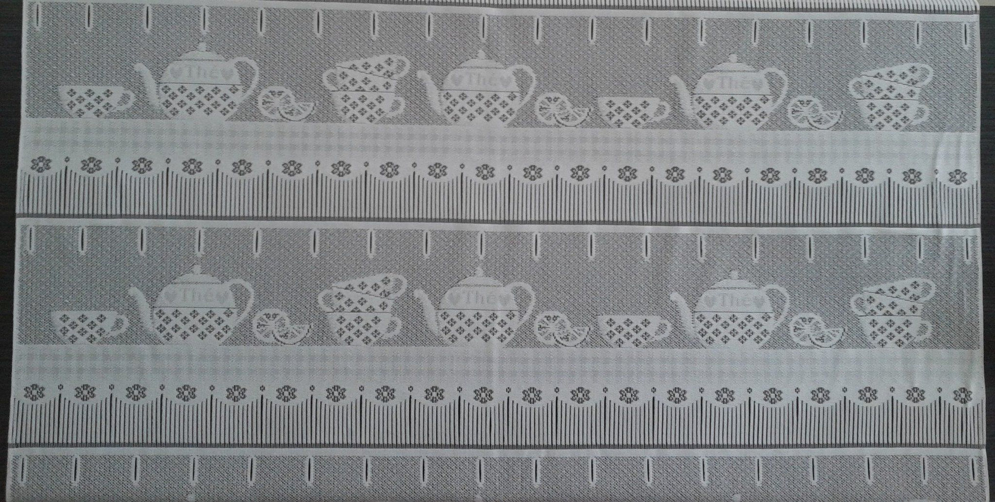 Rideau voilage blanc motif Tea time