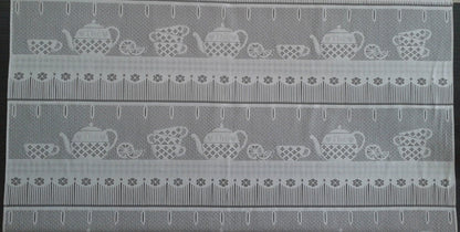 Rideau voilage blanc motif Tea time
