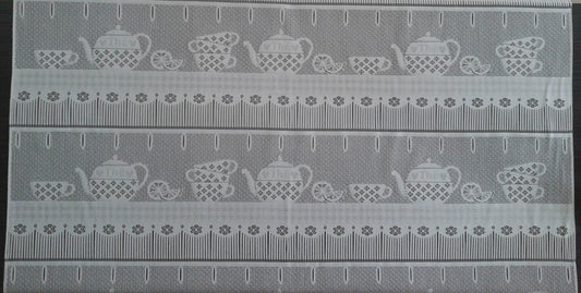 Rideau voilage blanc motif Tea time
