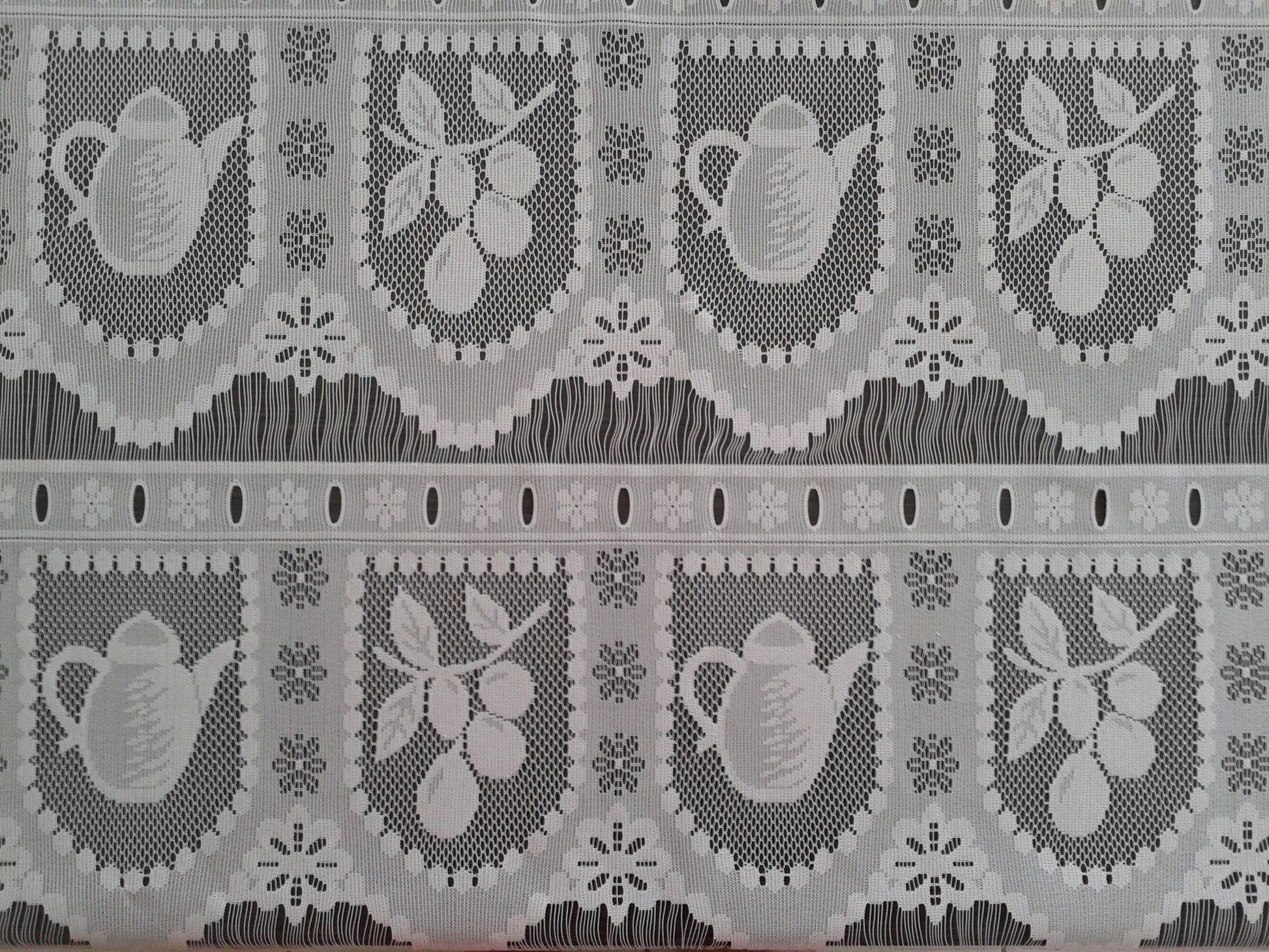 Rideau voilage blanc motif Théière (Zoom)
