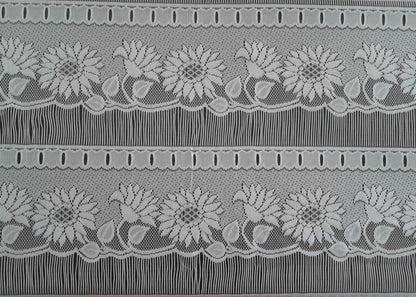Rideau voilage blanc motif Tournesol (Zoom)
