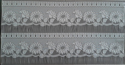 Rideau voilage blanc motif Tournesol