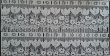 Rideau voilage blanc motif Tulipes