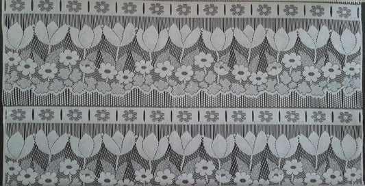 Rideau voilage blanc motif Tulipes