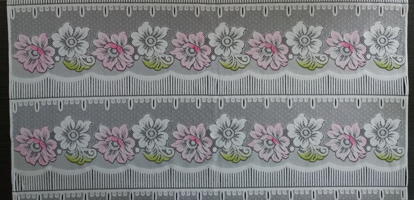 Rideau modulable coloré 90 cm de largeur motif Floralie