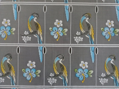 Rideau modulable coloré 90 cm de largeur motif Lydie bleu