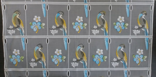 Rideau modulable coloré 90 cm de largeur motif Lydie bleu