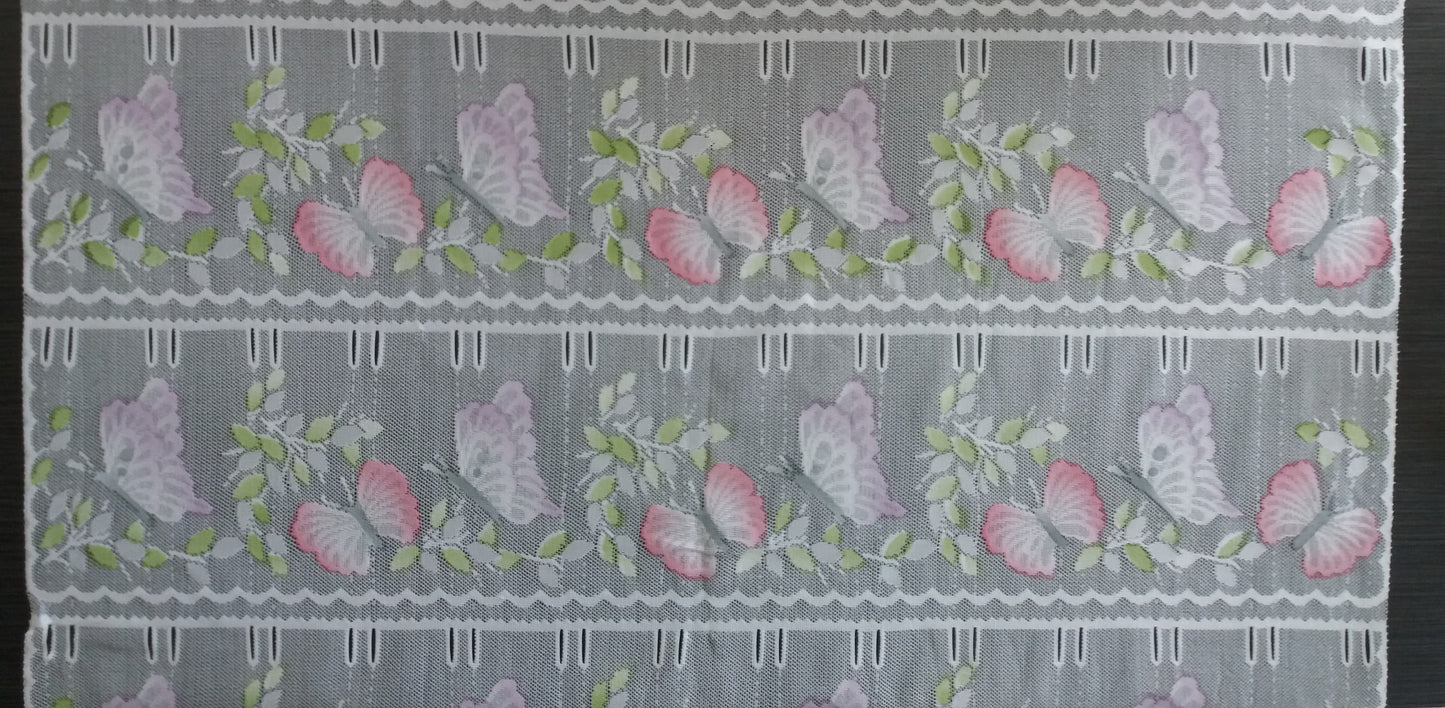 Rideau modulable coloré 90 cm de largeur motif Papillone parme