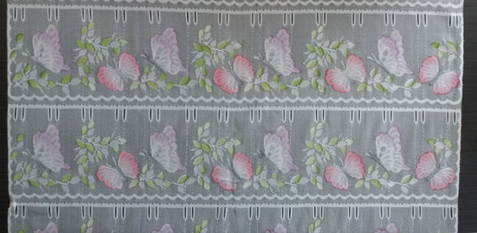 Rideau modulable coloré 90 cm de largeur motif Papillone parme