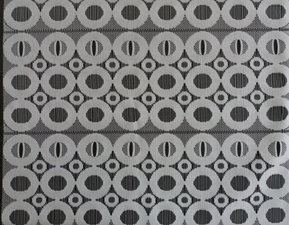 Tenda bianca con motivo a cerchi - zoom