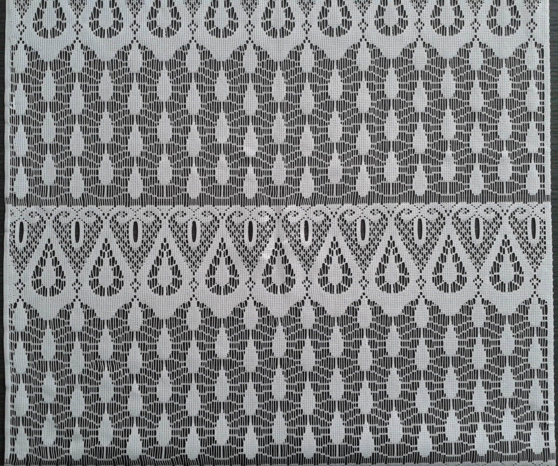 Tenda bianca con motivo Gouttes (Zoom)