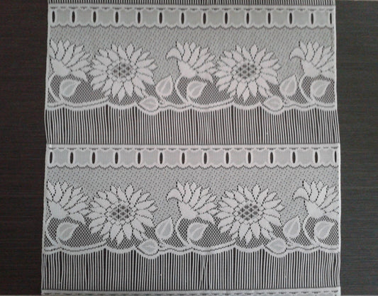 Tenda schermata bianca con motivo a girasoli