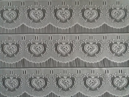 Tenda modulare bianca larga 60 cm con motivo floreale a cuore