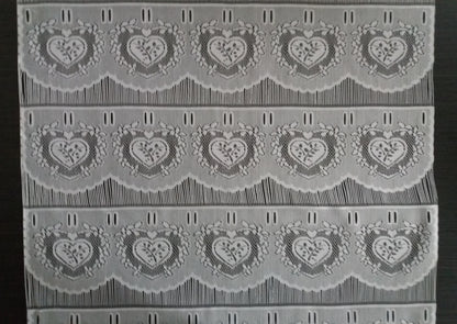 Tenda modulare bianca larga 60 cm con motivo floreale a cuore