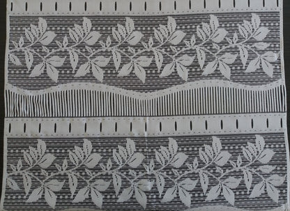 Tenda privacy bianca con motivo fogliame (Zoom)