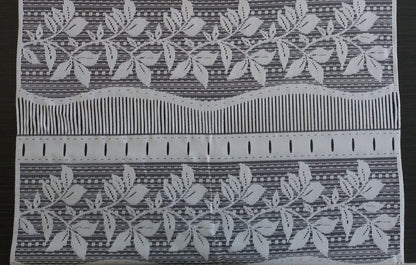 Tenda privacy con motivo a foglie bianche