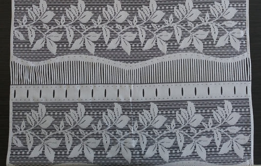 Tenda privacy con motivo a foglie bianche