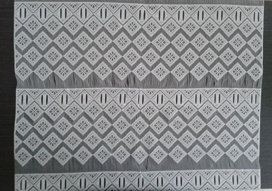 Tenda privacy con motivo Linae bianco