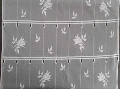 Tenda privacy bianca con motivo a giglio (Zoom)