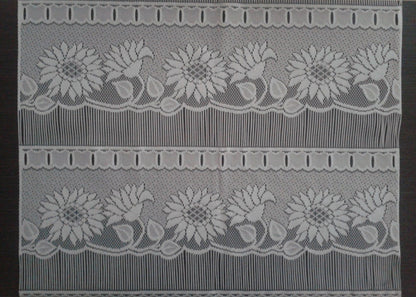 Tenda privacy con motivo a girasole bianco