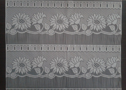 Tenda privacy con motivo a girasole bianco