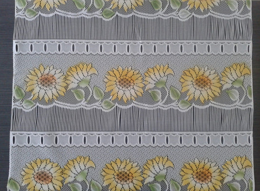 Tenda privacy colorata con motivo a girasole