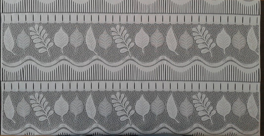 Tenda velata bianca con motivo a foglie