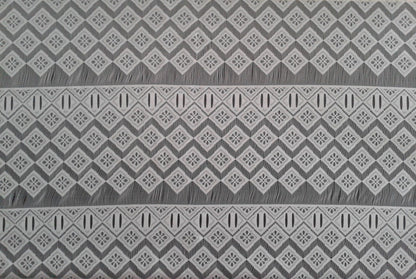 Tenda velata bianca con motivo Linae (Zoom)