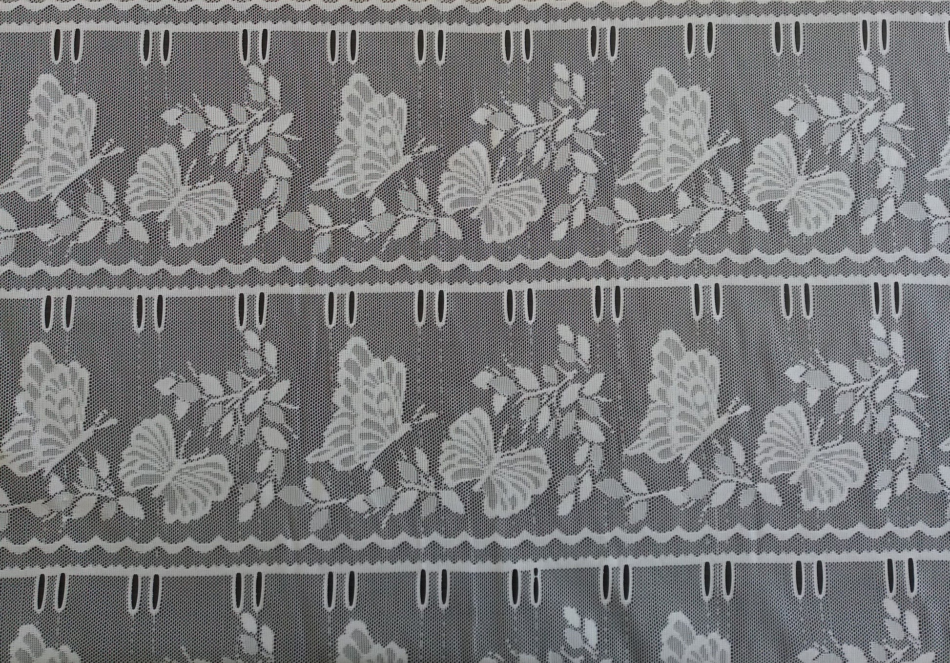 Tenda velata bianca con motivo Papillone (Zoom)