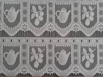 Tenda velata bianca con motivo Teiera (Zoom)