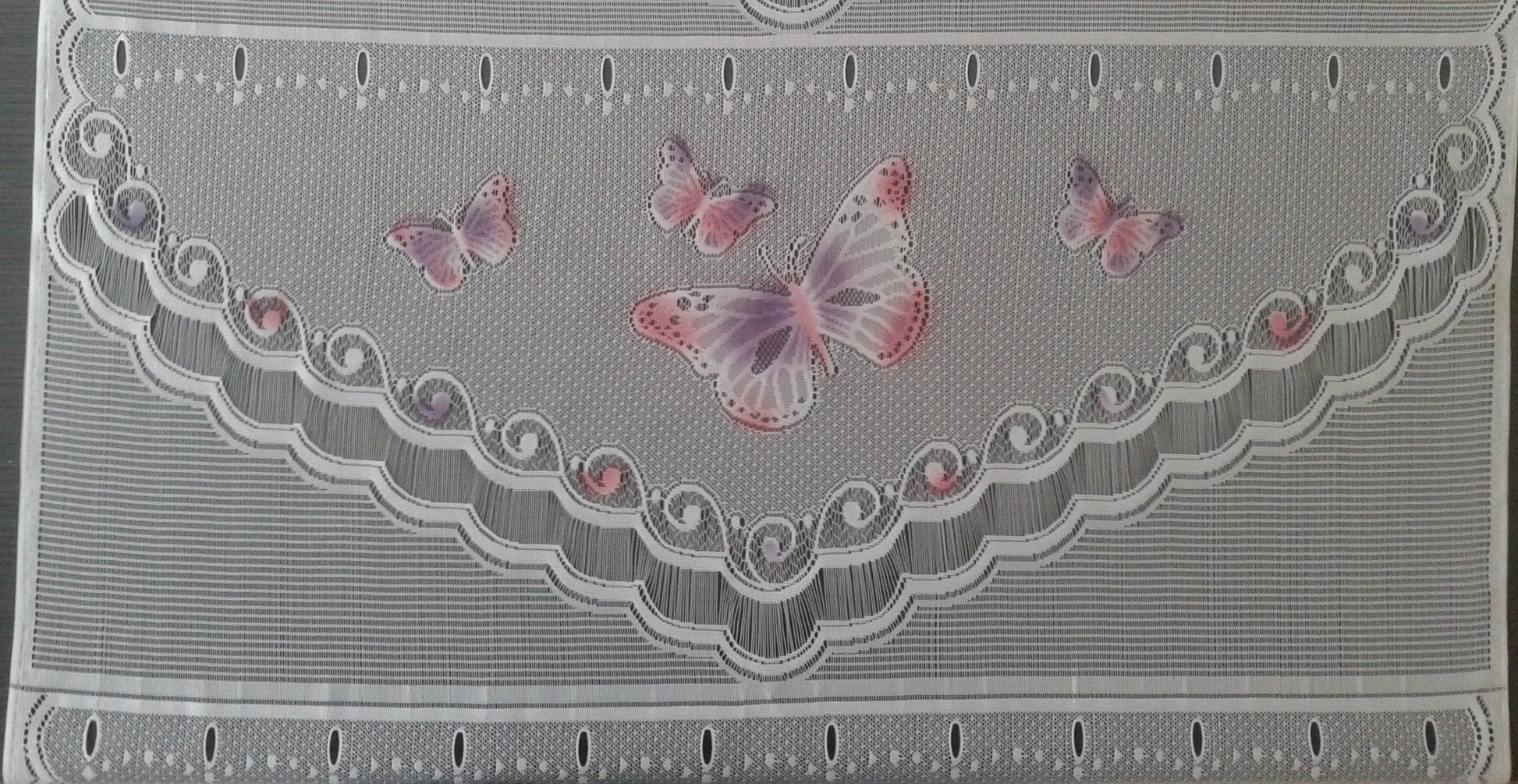 Tenda trasparente colorata con motivo a farfalla